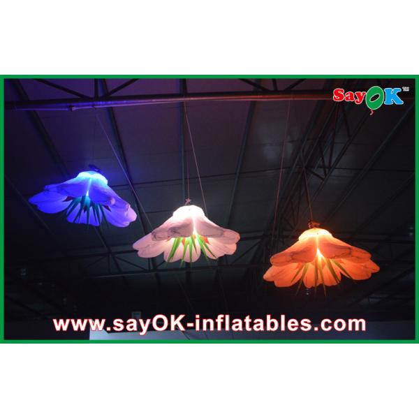 Purple / Green GIant Inflatable Lighting Decoration Led Inflatable Lighting Flower