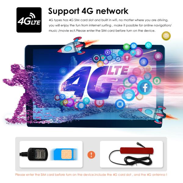 2DIN Car Radio with Android 9.0 GPS Navi and Apple Carplay Android Auto FM Autoradio