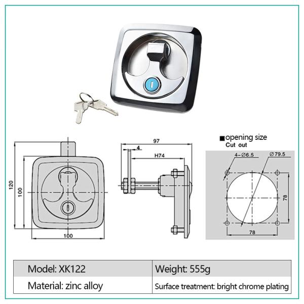 Zinc Alloy T Handle Compression Latch Silver For Taxi Electrical Cabinet