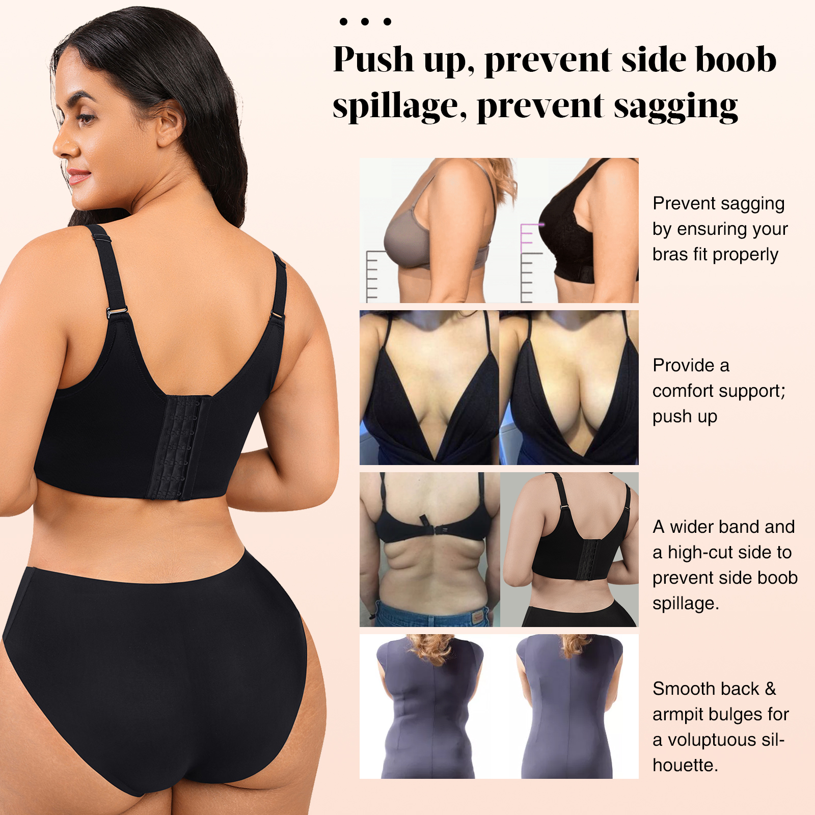 Shapewear Set HEXIN Body Fit Invisilift Compression Women's Seamless Bra with Deep Cup