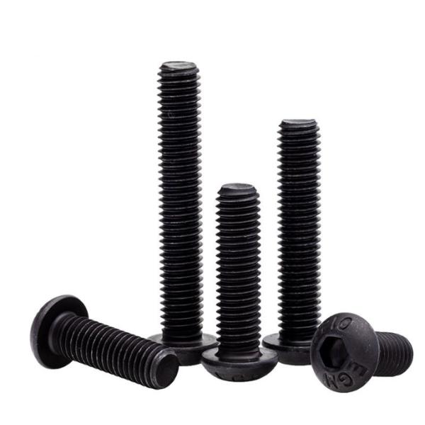 ISO Standard Pan Head 1/4-20*1/2 inch Grade 12.9 Black Hexagon Socket Screw with Full Thread and Hexagon Drive