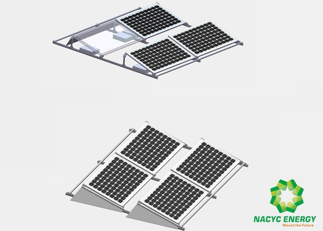 Complete Ballasted Solar Mounting Systems Structure Aluminum Solar Panel Frame