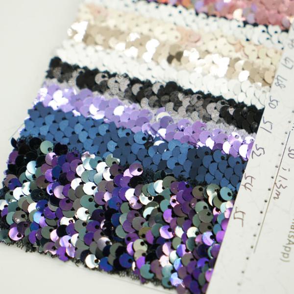 Bead PRT Polyester Sequins Fabric For Various Fashion Stage Clothing