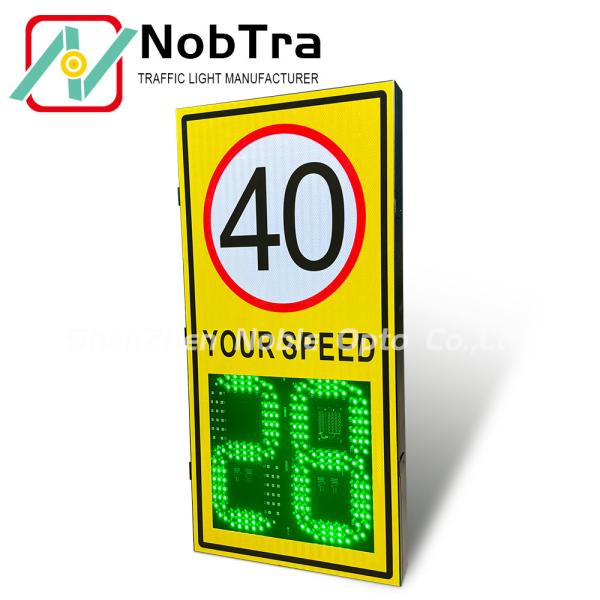 12watt Red and 15watt Green Power Consumption Cold Rolled Sheet Digital Speed Limit Signs for 200 Meters Radar Detection
