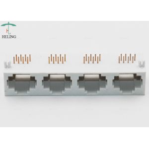 ABS Resin Housing THT Rj45 Multiple Port Connectors MJ5688L-W014-BRN1