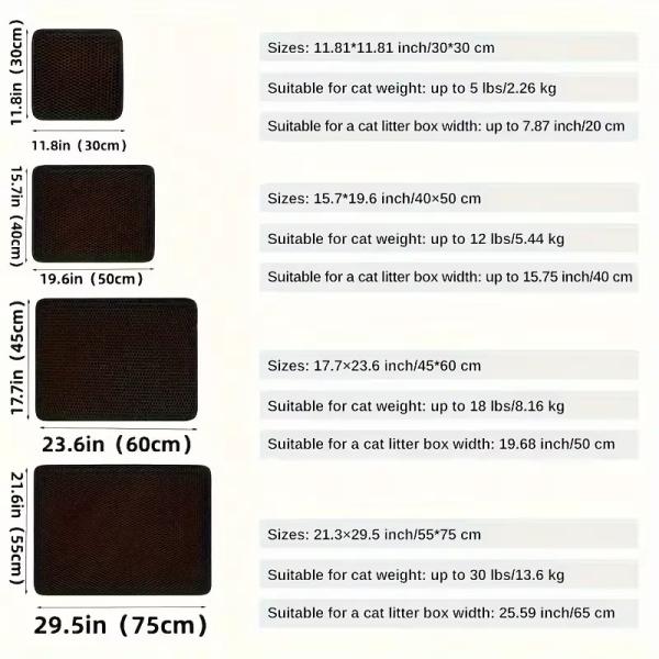 Washable Pet Accessories Double Layer Cat Litter Trapping Mat Waterproof