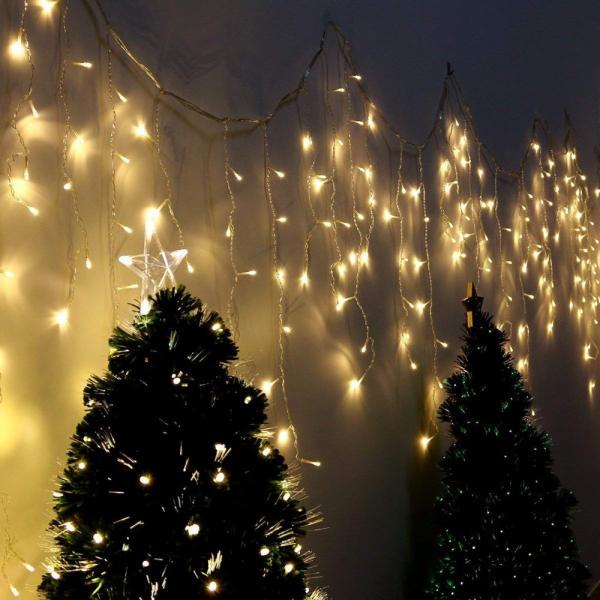 96 LED Curtain Icicle Lights 3m For Christmas Decoration