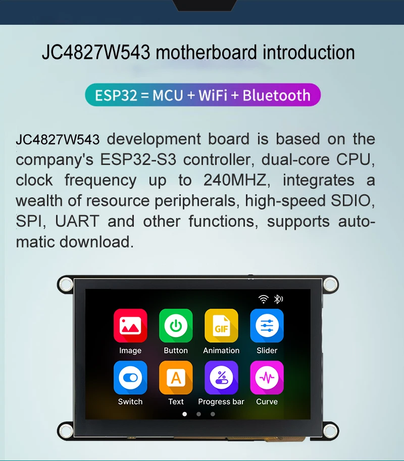 JC8048W550 5V Operated IPS TFT LCD Module with 320mA Power Consumption