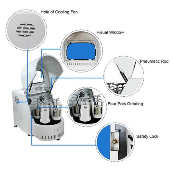 0.2L Planetary Ball Mill 220V Full Automatic Desktop lab bead mill