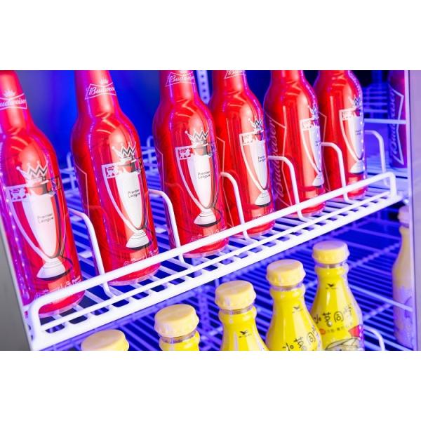 Upright Commercial Beverage Refrigerator , Bottom Mount Double Door Display Freezer
