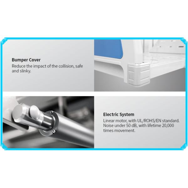 2150MM 250KGS Electric Medical Automatic Patient Bed For Home ICU Adjustable