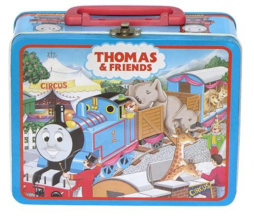 Thomas Lunch Tin Box Vintage Metal Lunch Boxes with Plastic Handle Empty Tin Cans