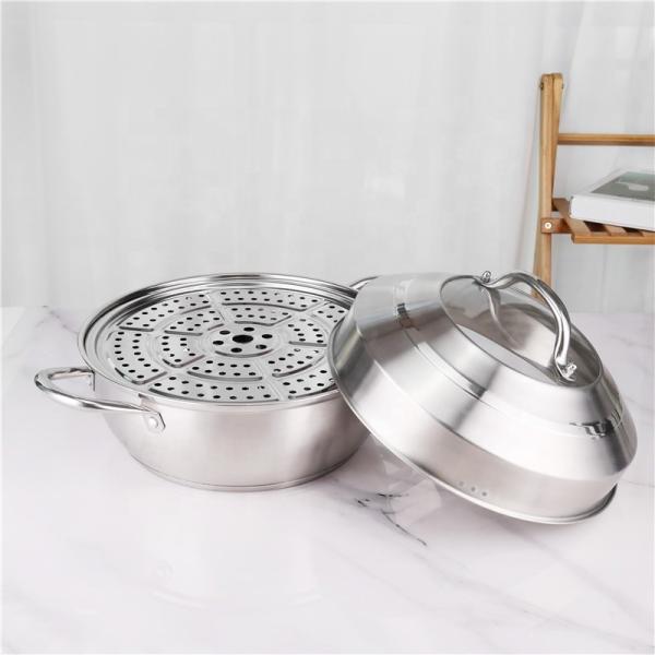 China Double Bottom Stackable Steamer Pot With Combination Cover wholesale