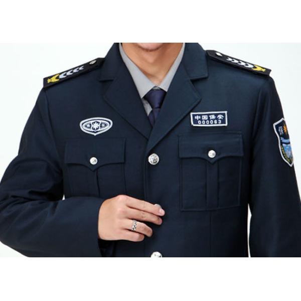 Black Color Security Officer Uniform Lapel Collar Epaulettes With Delicate Embroidery
