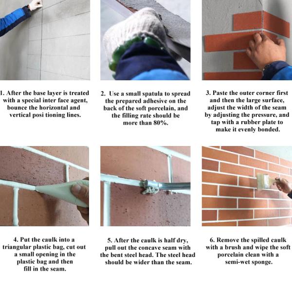 4.0mm Flexible Ceramic Wall Tiles Mcm Clay Tiles For Luxury Hotel