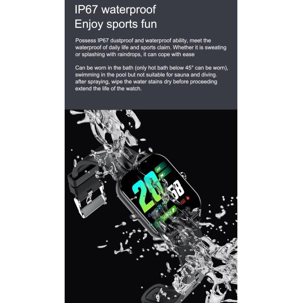 Full Touch Smartband Watch Bluetooth Music Playback Temperature Detection Health Tracker