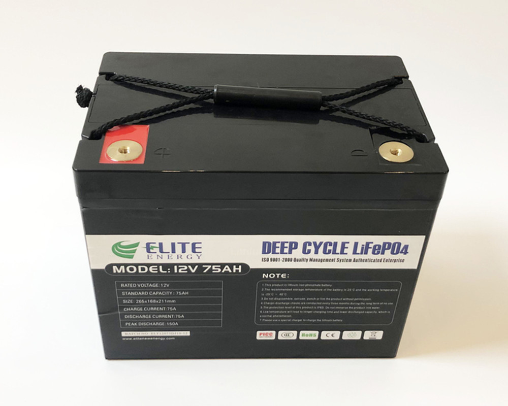 China Deep Cycle 12V 75Ah Rechargeable Lithium Battery 960Wh Energy wholesale