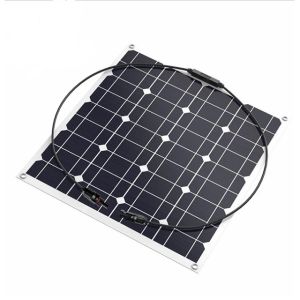 China Small Powerful 12v 50w Solar Panel Semi Flexible Monocrystalline Solar Panel wholesale