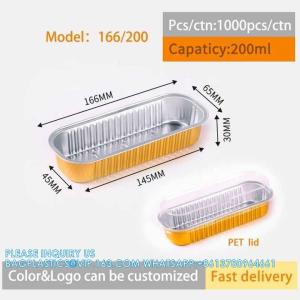China 200ml Length 166MM, Sturdy Aluminum Foil Pans With Lids For Cooking, Baking, Reheating, Freezer, Oven, Recyclable wholesale