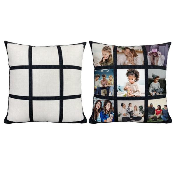 Custom Design Blank 9 Panel Sublimation Pillow Case 40*40cm Size Sublimation Cushion Cover