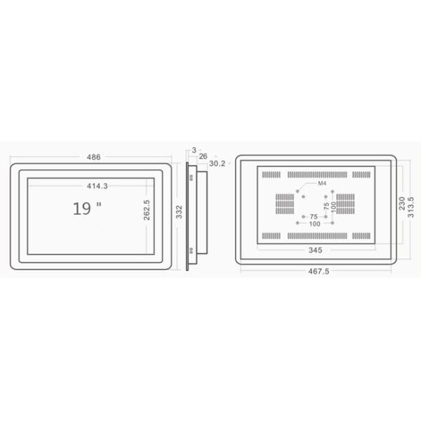 Open Frame LCD Projected Capacitive Touchscreen Display in the embedded application