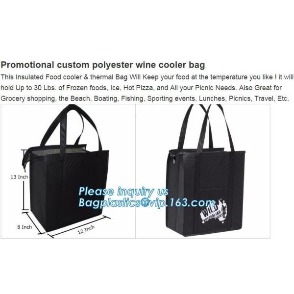 Foldable Lunch Insulated Cooler Bag Heated Food Delivery Bag Thermal Pizza Delivery Cooler Bag