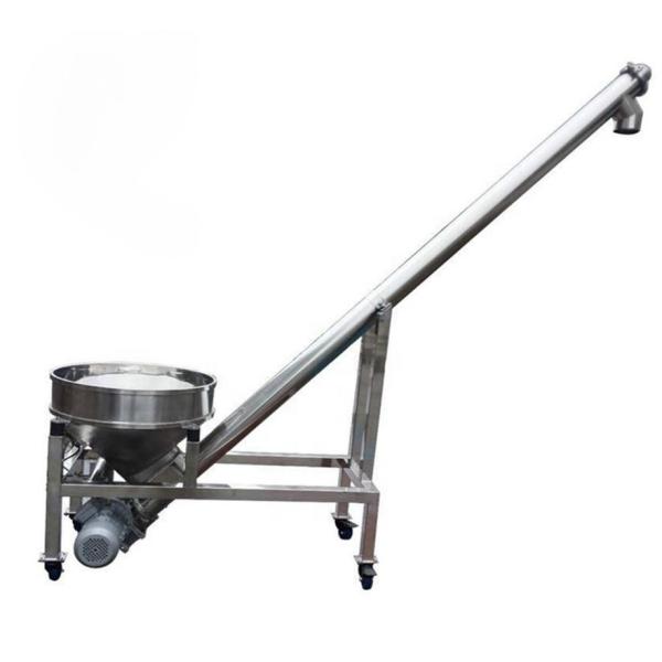 OEM Adjustable Height and Speed Stainless Steel Screw Auger Conveyor with Small Hopper