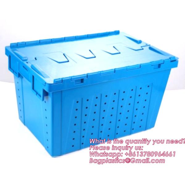 Collapsible Storage Bin With Lid - 48L Foldable Plastic Box For Garage, Car Trunk, And Organization - Stackable Lidded Container
