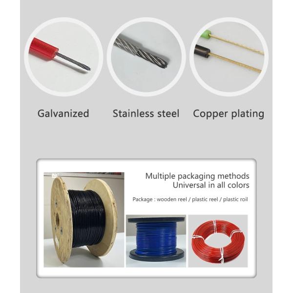 Non-Alloy Construction Pvc Coated Galvanized Steel Wire Rope Joint With Strong Tensile Strength