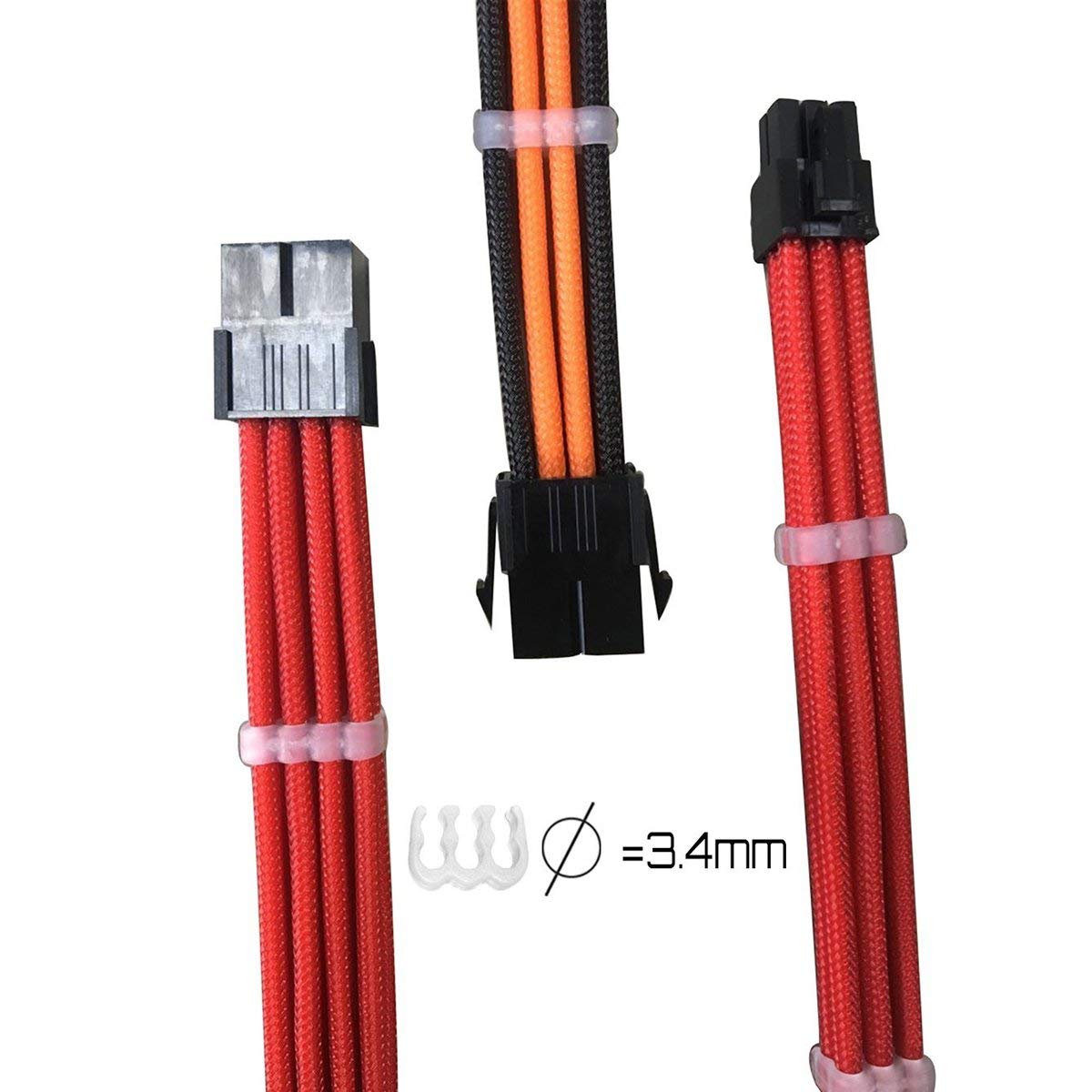 24 PCS Cable Comb PC 24p*4, 8P*12, 6P*8 Cable Comb Kit for sleeved Power Supply Cable Holder Organiser (Black)