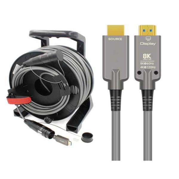 HD Link Port 2.0 Fiber Optic Armored Fiber Optic HD Cable TPU Shell German Silicon Line Chip 4K 60Hz 8K 144Hz OD:6.0mm