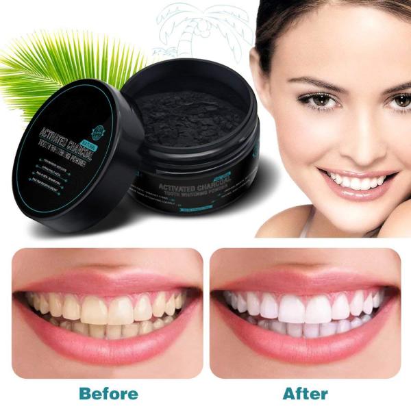 Black Natural Activated Charcoal Teeth Whitening Powder Rapidly Remove Tartar