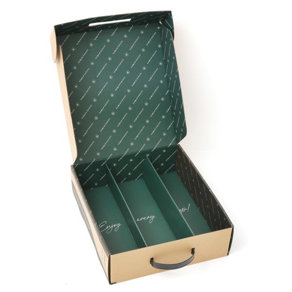 Pantone Color Corrugated Paper Mailer Wine Shipping Box