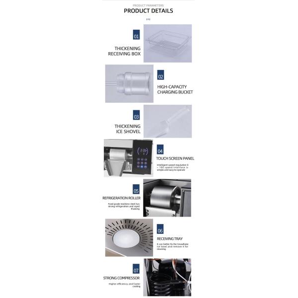Rapid Production Snowflake Ice Machine with Low Noise Compressor 1300W Electric Automatic