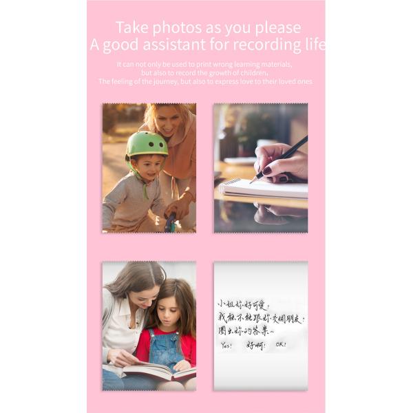 Colored Portable Mini Inkless Thermal Printer Sticker Maker 1000mA 3.7V