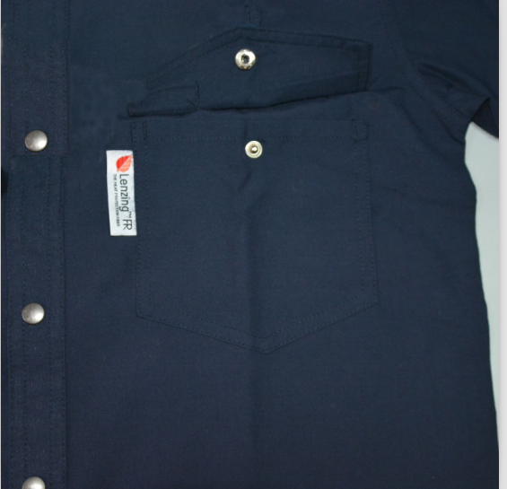 Mens Long Sleeve Reflective Safety Shirts 49% Lenzing FR 49% Aramid 2% Carbon