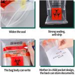 MEDICAL BIOHAZARD ZIPPER SPECIMEN Laboratory Reusable Disposable Zipper