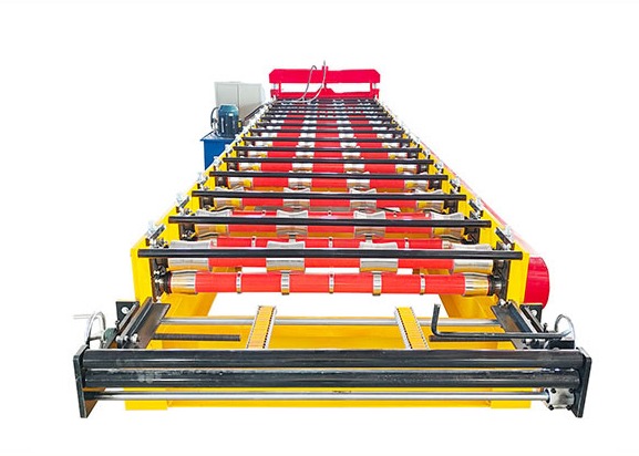 China 1000-1250mm Ibr Roof Sheet Making Machine Plc Hydraulic Cutting System wholesale