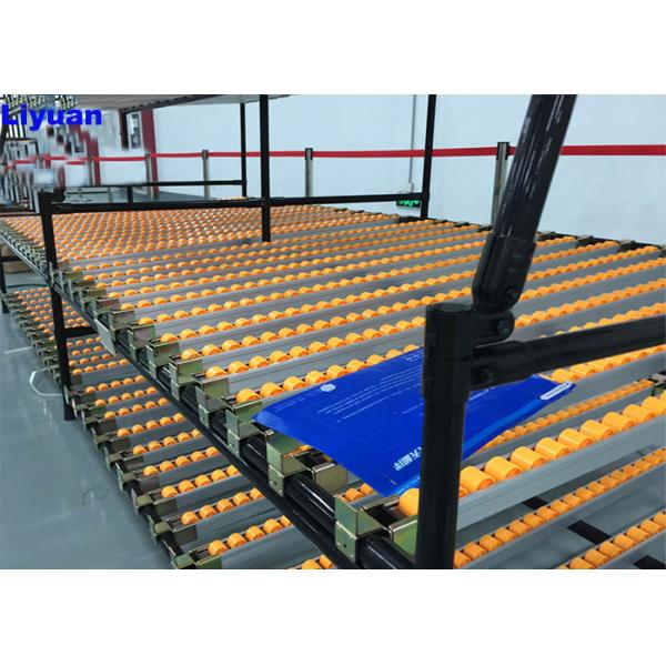 500-800kgs Carton Flow Rack Plastic Roller Sliding Shelves System Customized Dimension