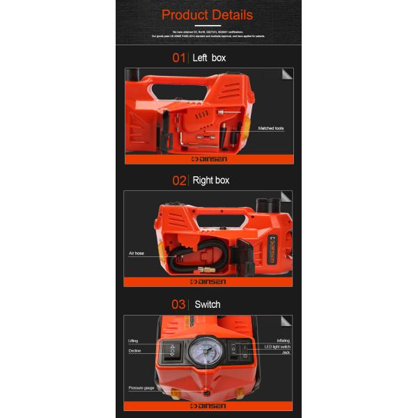 3 Ton Electric Hydraulic Jack Kit 12v Electric Impact Wrench
