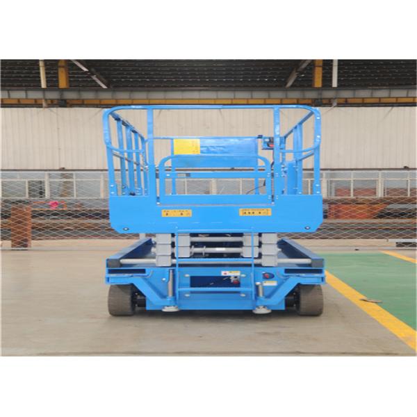 High Altitude Warehouse Scissor Lift Platform , Upright Scissor Lift With Control Panel