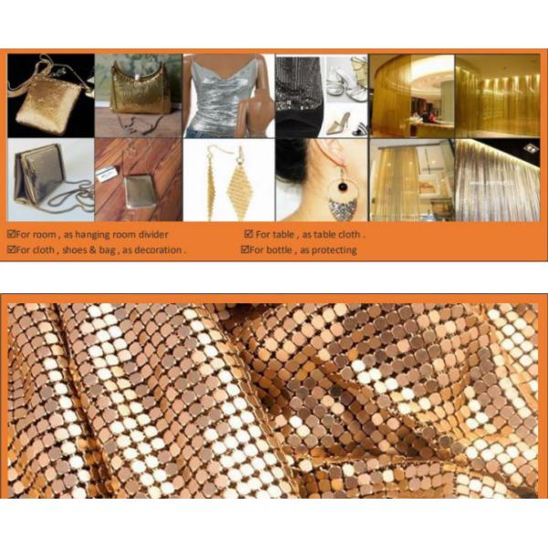 4x4mm Aluminium Metal Flake Fabric In Gold Used As Auxiliary Material