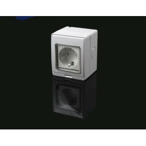 Waterproof Wall Switch Socket , Surface Mounted German Power Socket