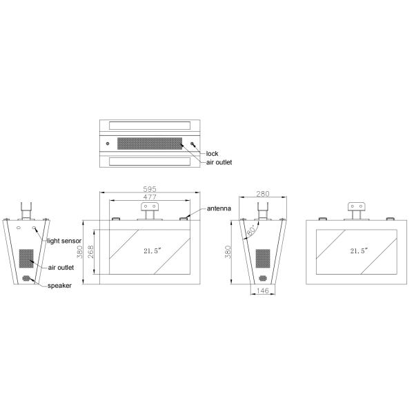 1920x1080 Outdoor Digital Display Screen Hanging Bus LCD Display 22inch