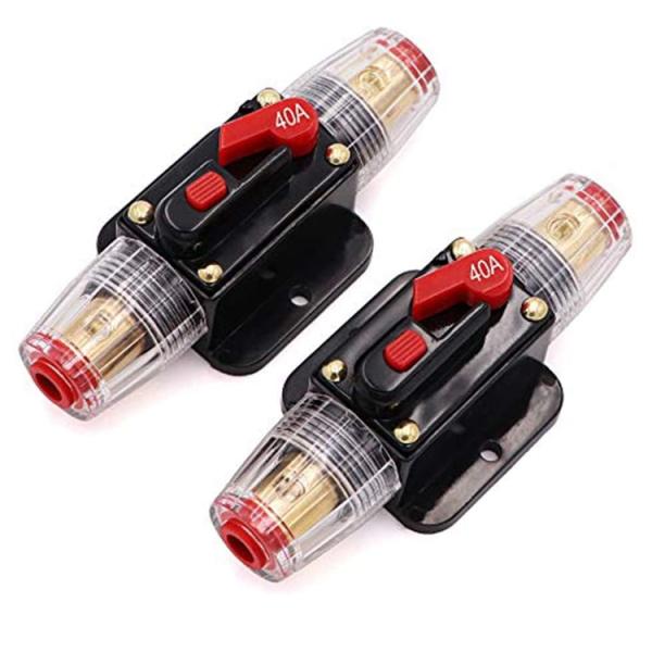 Car Audio Stereo 40A Automotive Circuit Breakers Panel Mount 12V 24V Inline Fuse Holder