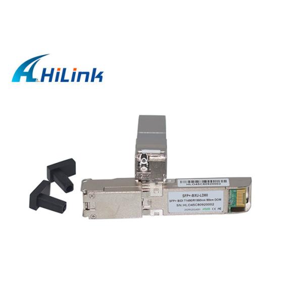 Simplex LC Connector WDM Fiber Optic 10G BIDI SFP+ 80Km 1490/1550nm DDM