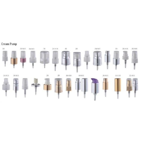 20/410 Airless Pump Cosmetic Packaging / Foundation Pump With Customized Embossed Logo