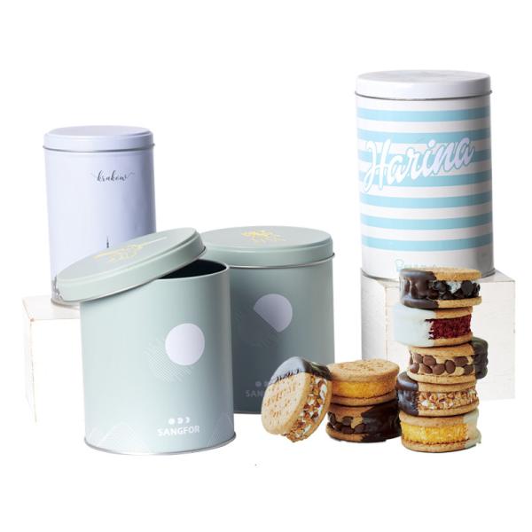 Factory Direct Custom Cookie Tin Containers Metal Packaging Box Food Graded Empty Cookie Tin Cans