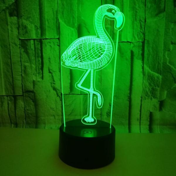 African animals custom OEM words Flamingo Colorful Visual night Light USB 3D LED Light Illusion Stereo Light