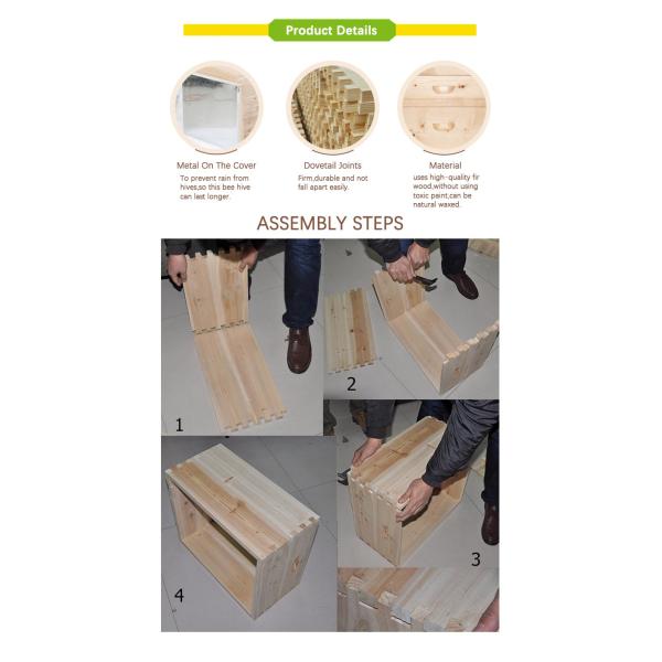 21.5kg 55*52*32cm Unassembled 10 Frame Beehive Box